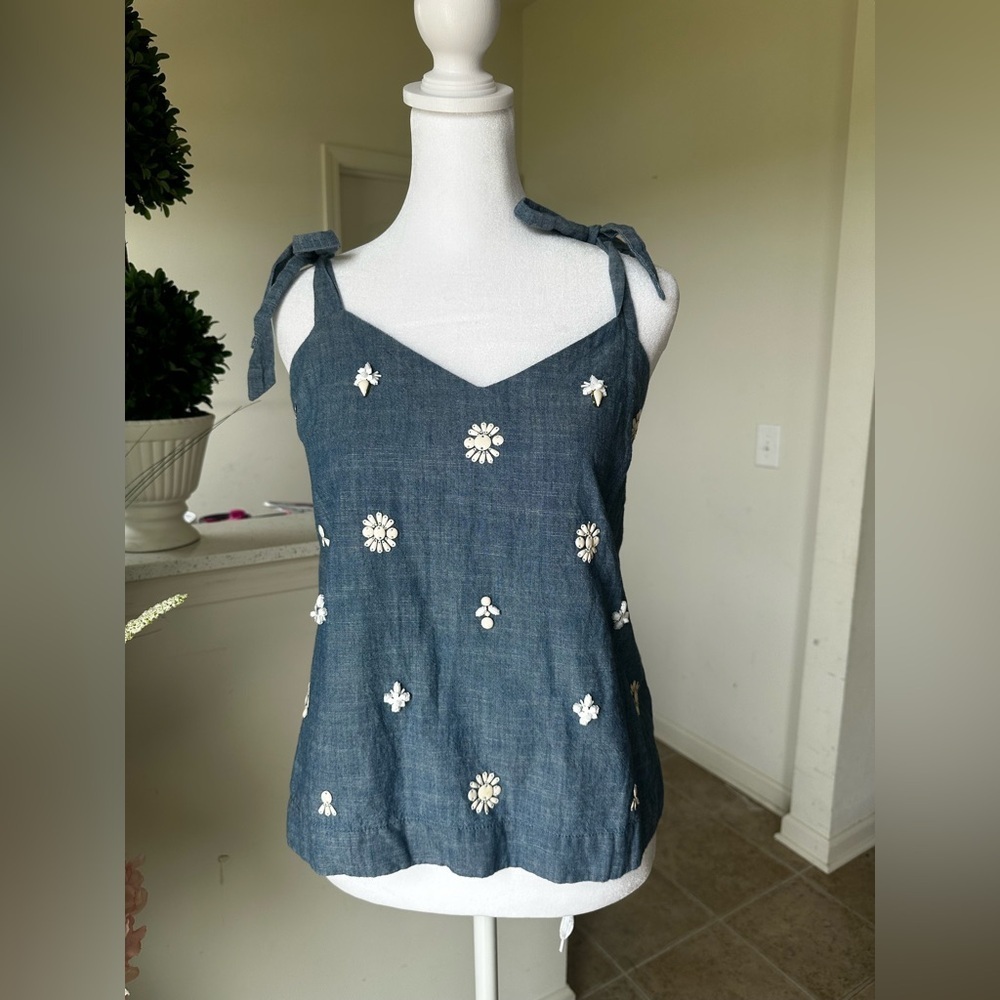 J. Crew Blue and White Camisole Top - Picture 2 of 10